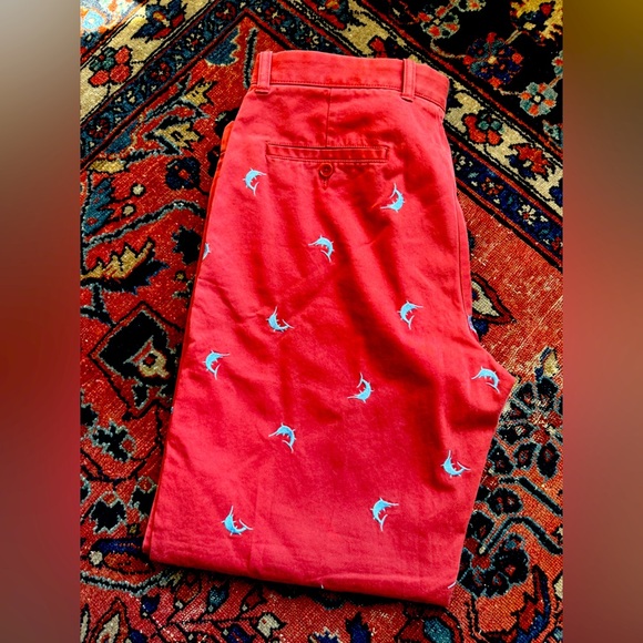 J. Crew Men’s Preppy Classic Fit embroidered Fish Pants 33x30 - Picture 5 of 6